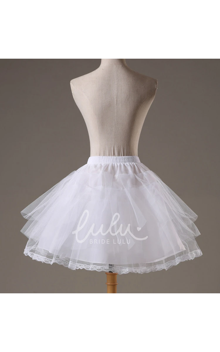 White Short Tutu Skirt with Three-layer Net and Boneless Design Casual Dress