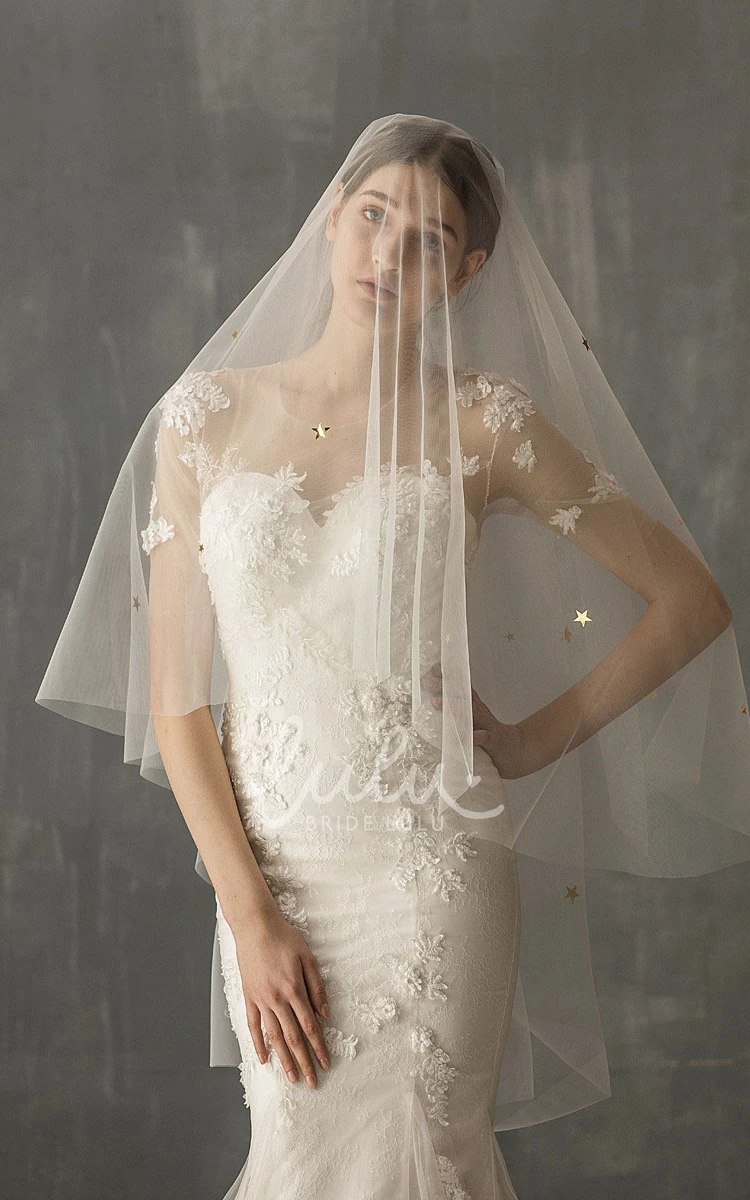 Soft Romantic Two Tier Fingertip Wedding Veil