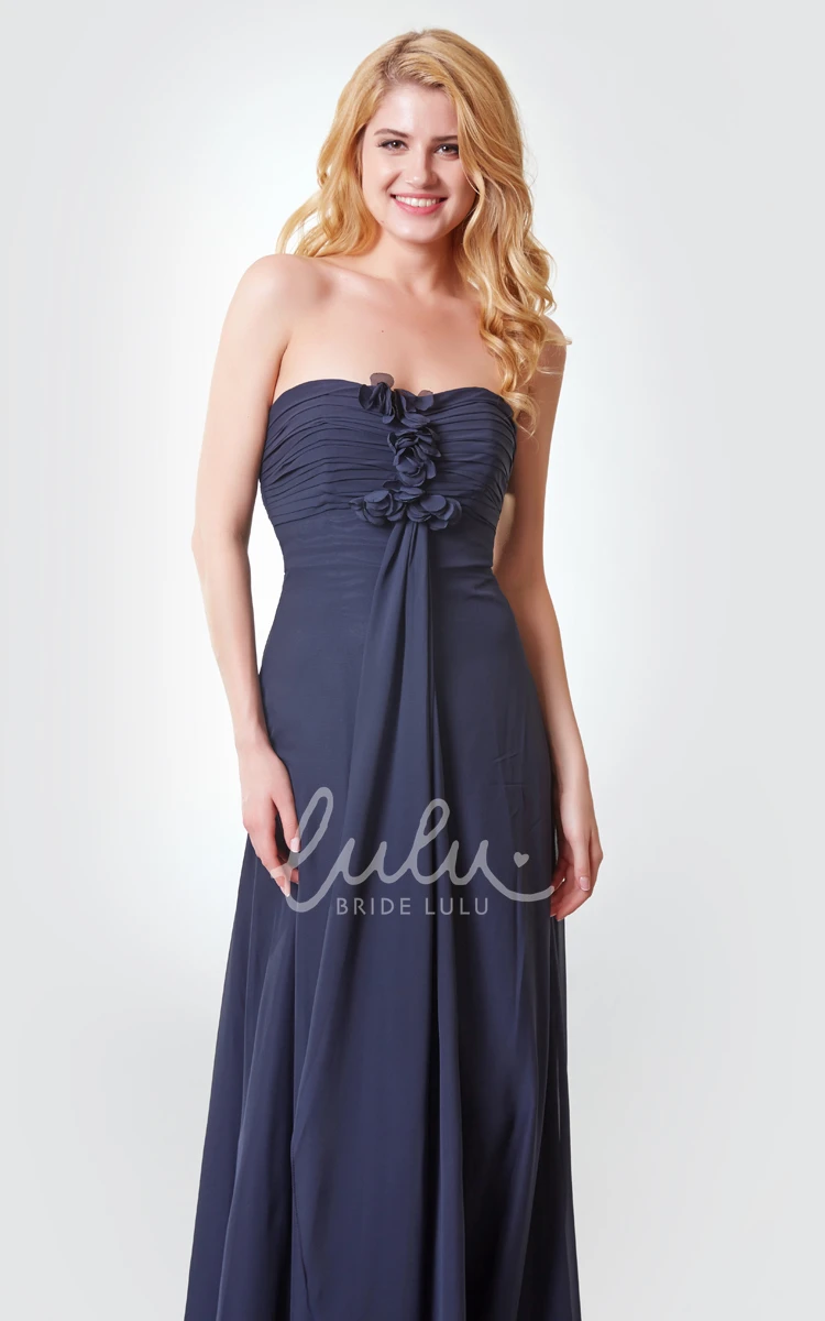 Backless Ruched A-line Chiffon Dress with Draping Elegant & Modern