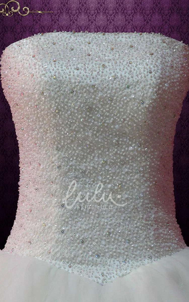 Ball Gown Tulle Satin Dress With Beading