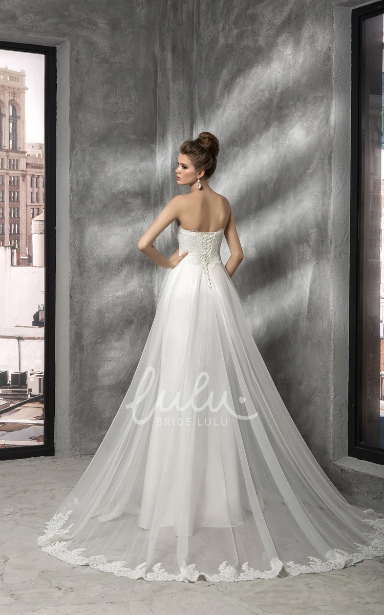 Sweetheart Empire Applique Corset-Back Wedding Dress
