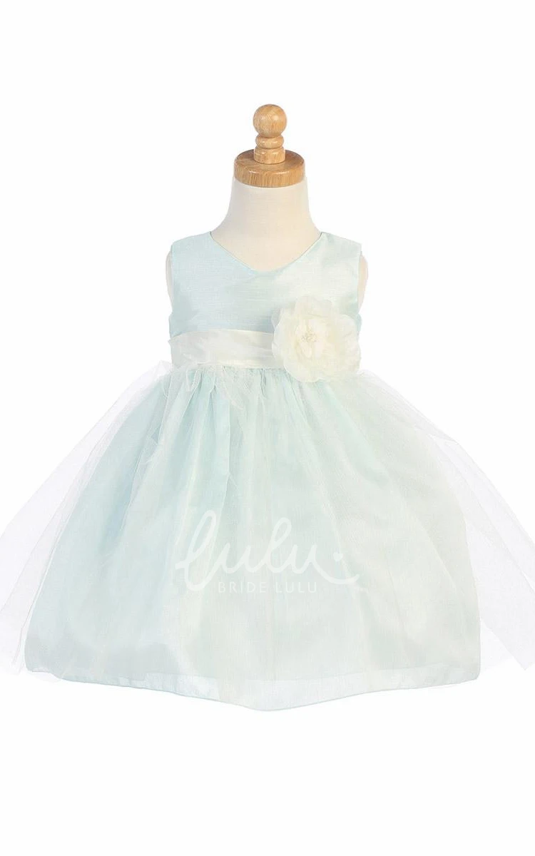 Tiered Tulle Flower Girl Dress Tea-Length with Unique Style