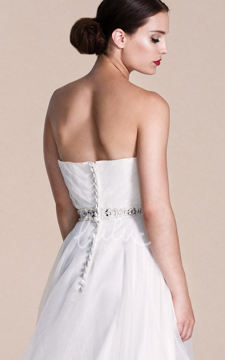 High-Low Wedding Dress with Beading Sweetheart A-Line Beach Country