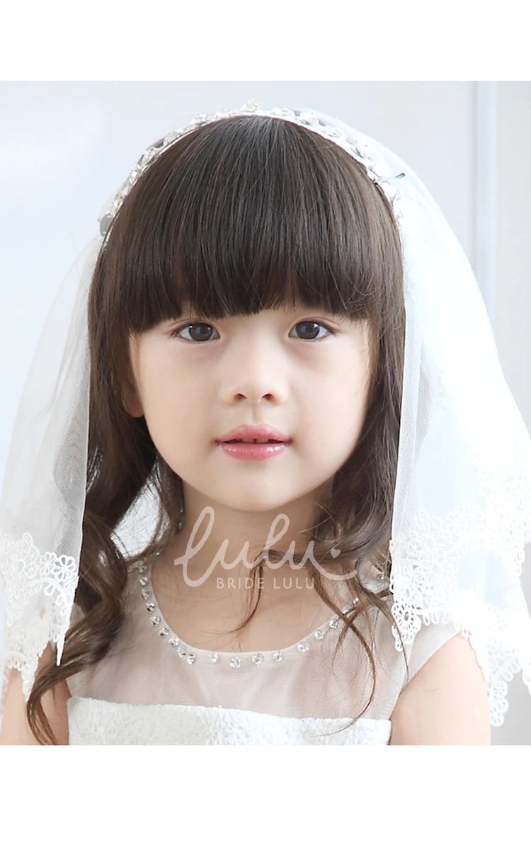 Floral Applique Tulle Shoulder Veil Sweet Style