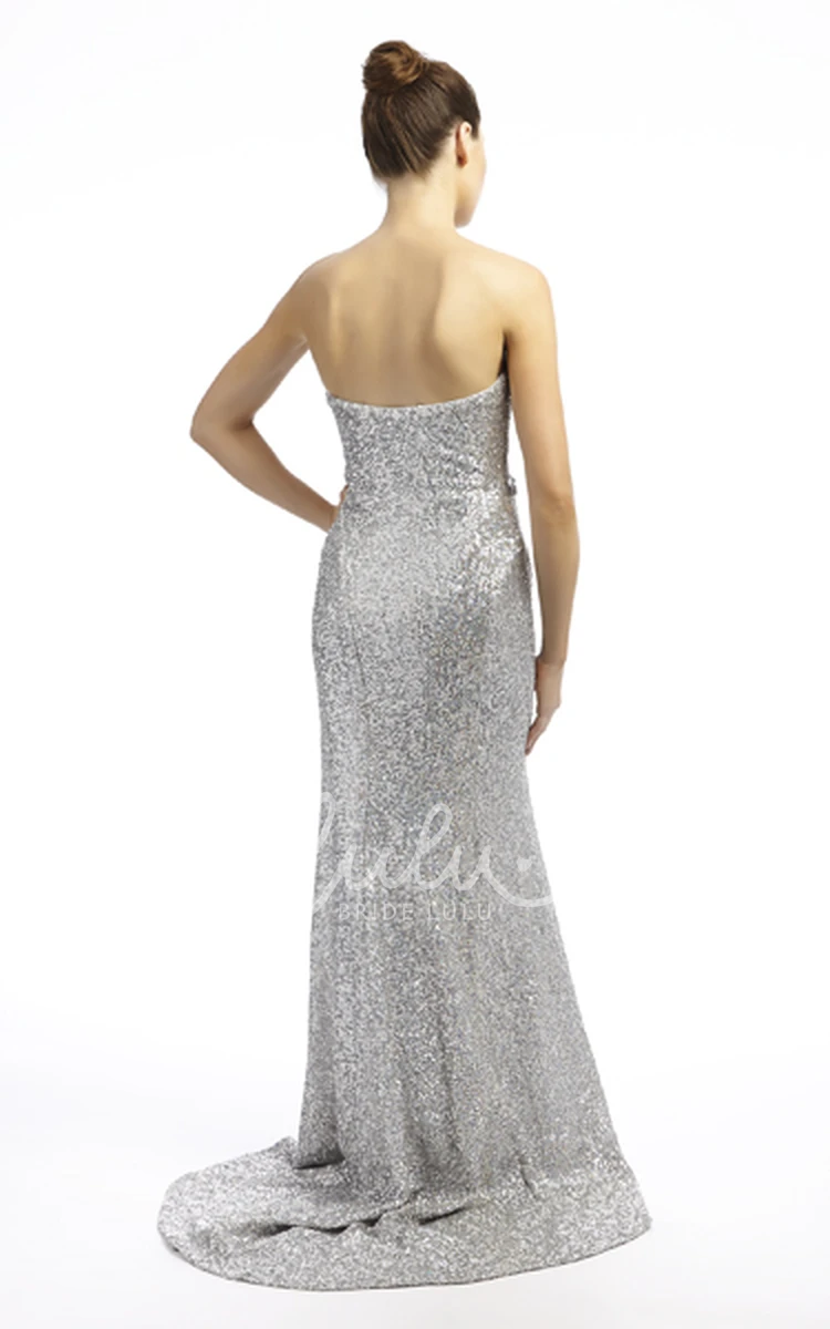 Sheath Beaded Sweetheart Sequins Prom Dress Sleeveless Floor-Length Style