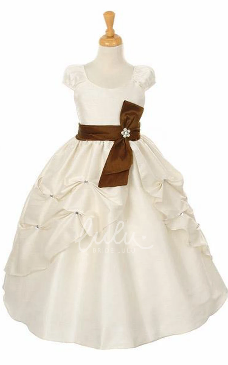 Floral Ankle-Length Tiered Flower Girl Dress with Split Front Unique 2025