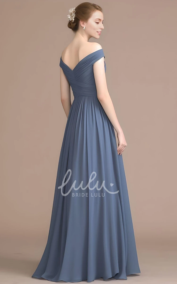 A-Line Chiffon Off-Shoulder Prom Dress Simple & Elegant Bridesmaid Dress