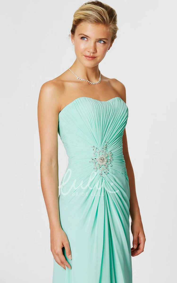 Ruched Sweetheart Chiffon Bridesmaid Dress in Sleeveless Style