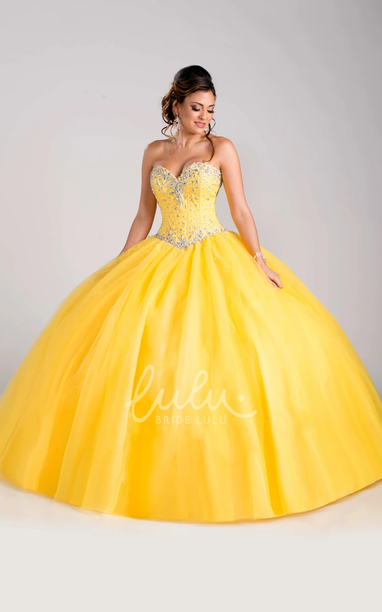 Tulle Ball Gown with Lace-Up Back and Sweetheart Neckline Formal Dress