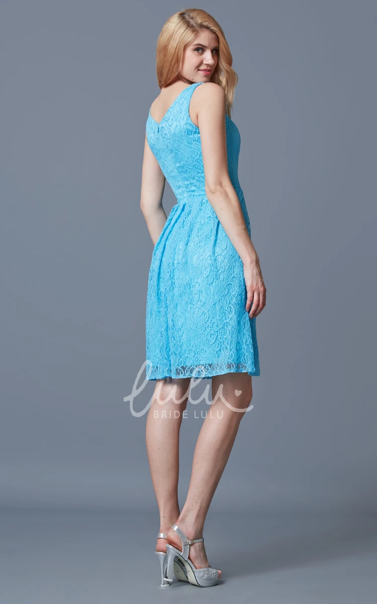 Fantastic Sleeveless V-neck Pleated Lace Prom Dress