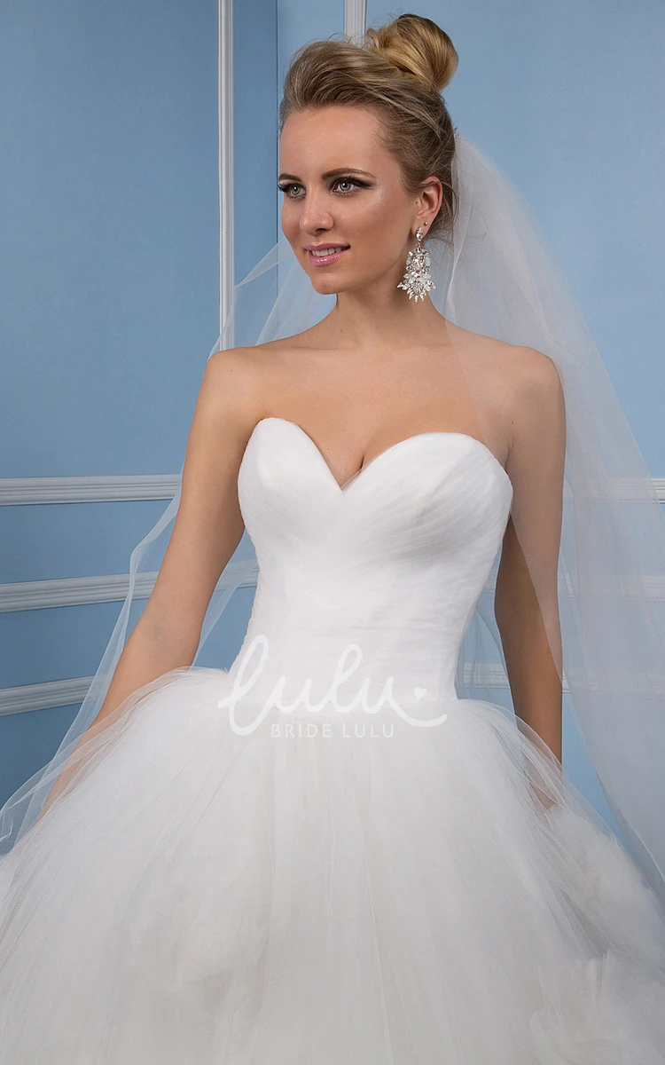 Floral Tulle Sweetheart Wedding Dress Floor-Length