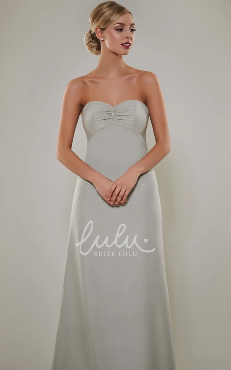 Empire Chiffon Bridesmaid Dress with Ruched Bodice Sleeveless Sweetheart