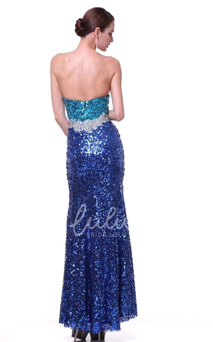 Sequin Backless Formal Dress with Split Front and Beading