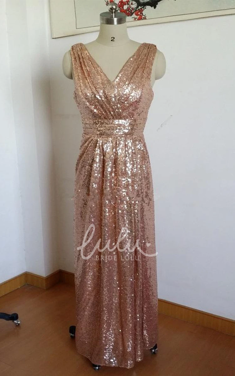 Maternity Sequined A-line Prom Dress Sleeveless Glamorous