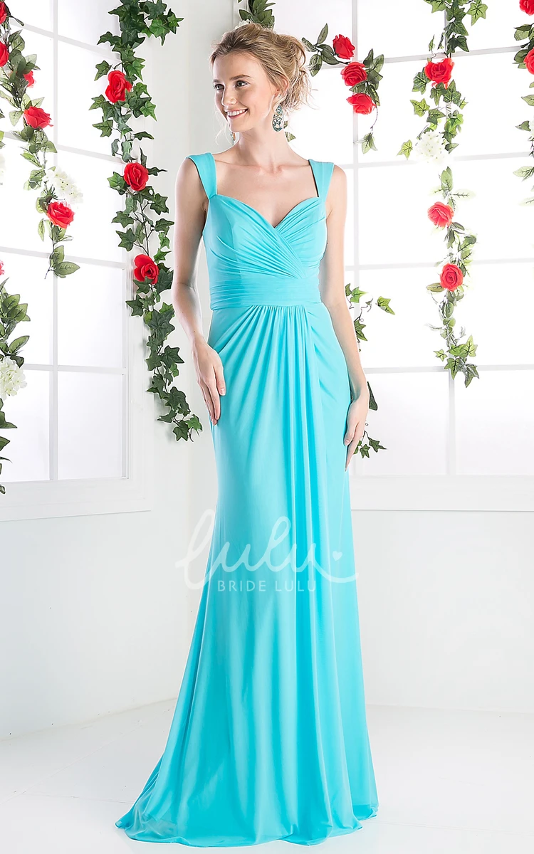 Sleeveless Chiffon Formal Dress with Criss Cross and Draping