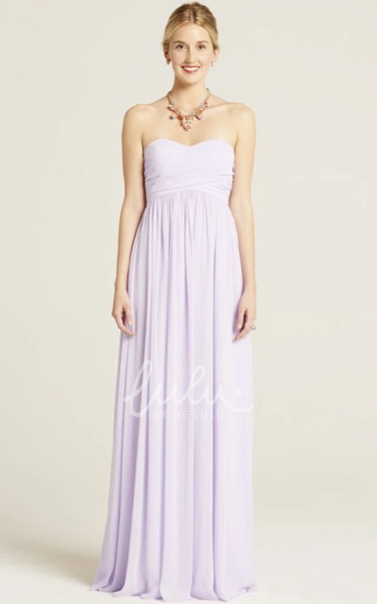 Sweetheart Empire Chiffon Bridesmaid Dress Maxi Length