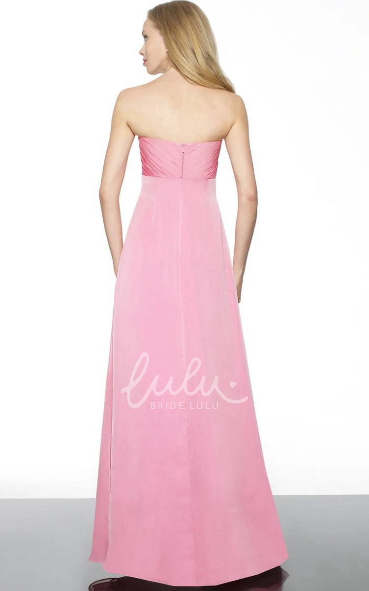 Empire A-Line Draped Jersey Bridesmaid Dress with Strapless