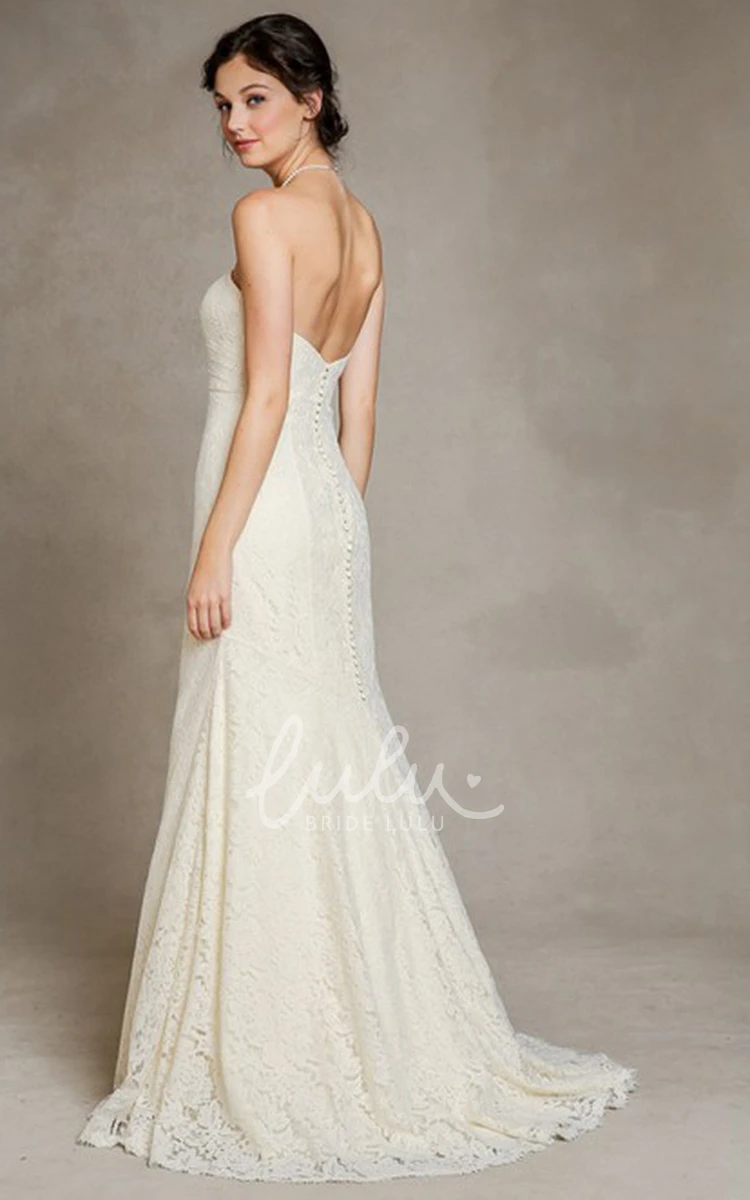 Lace Sweetheart Long Wedding Dress with Sleeveless