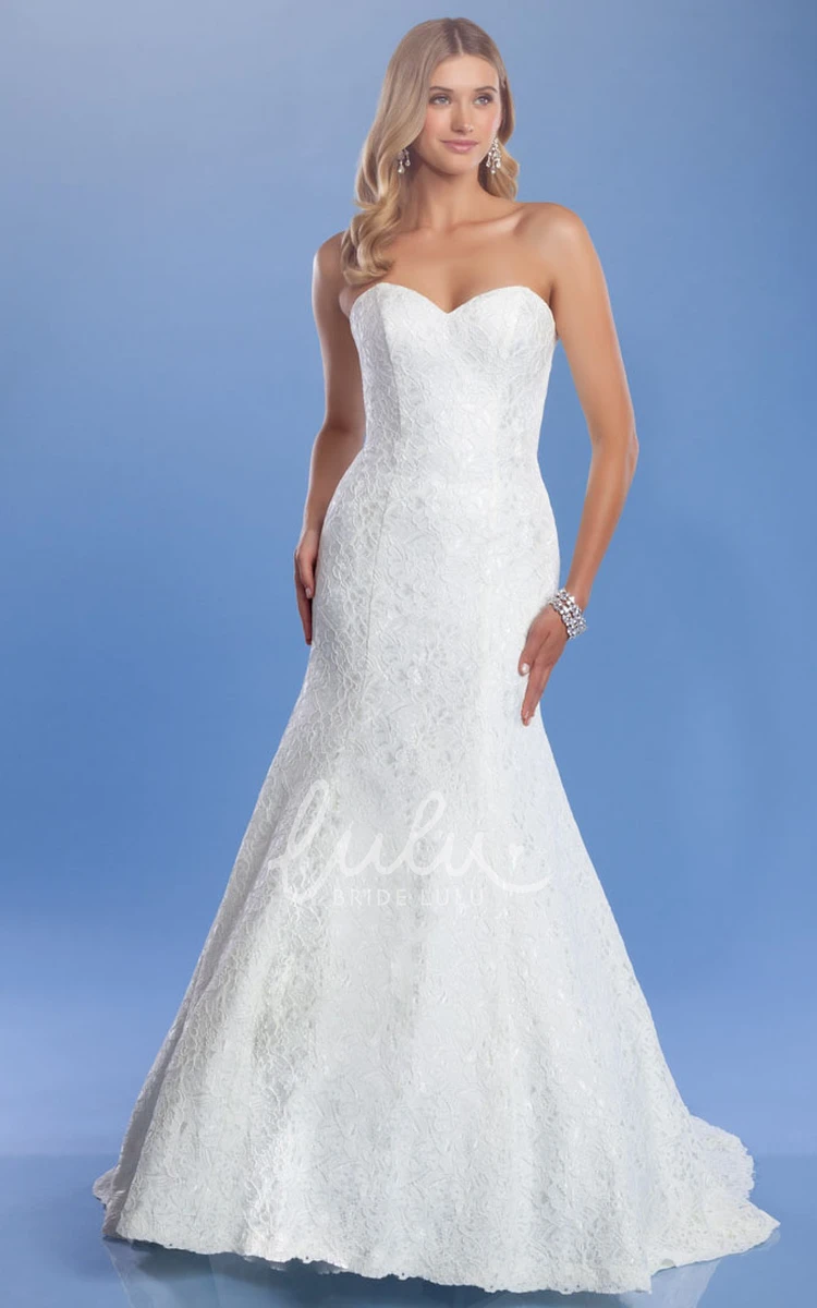 Lace Sweetheart Wedding Dress Sleeveless Floor-Length Style