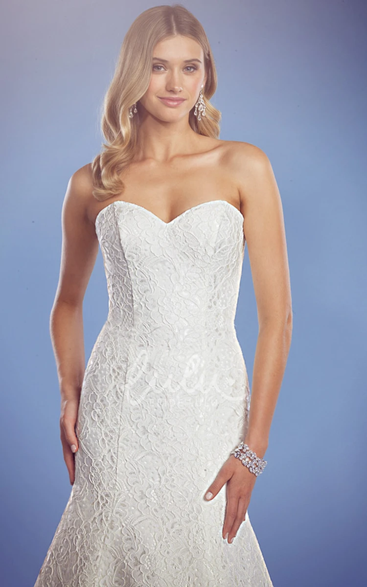 Lace Sweetheart Wedding Dress Sleeveless Floor-Length Style