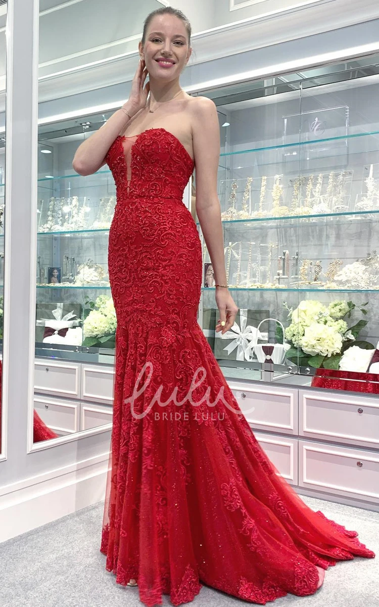 Sexy Sweetheart Mermaid Lace Evening Dress with Beading Women's Formal Gown