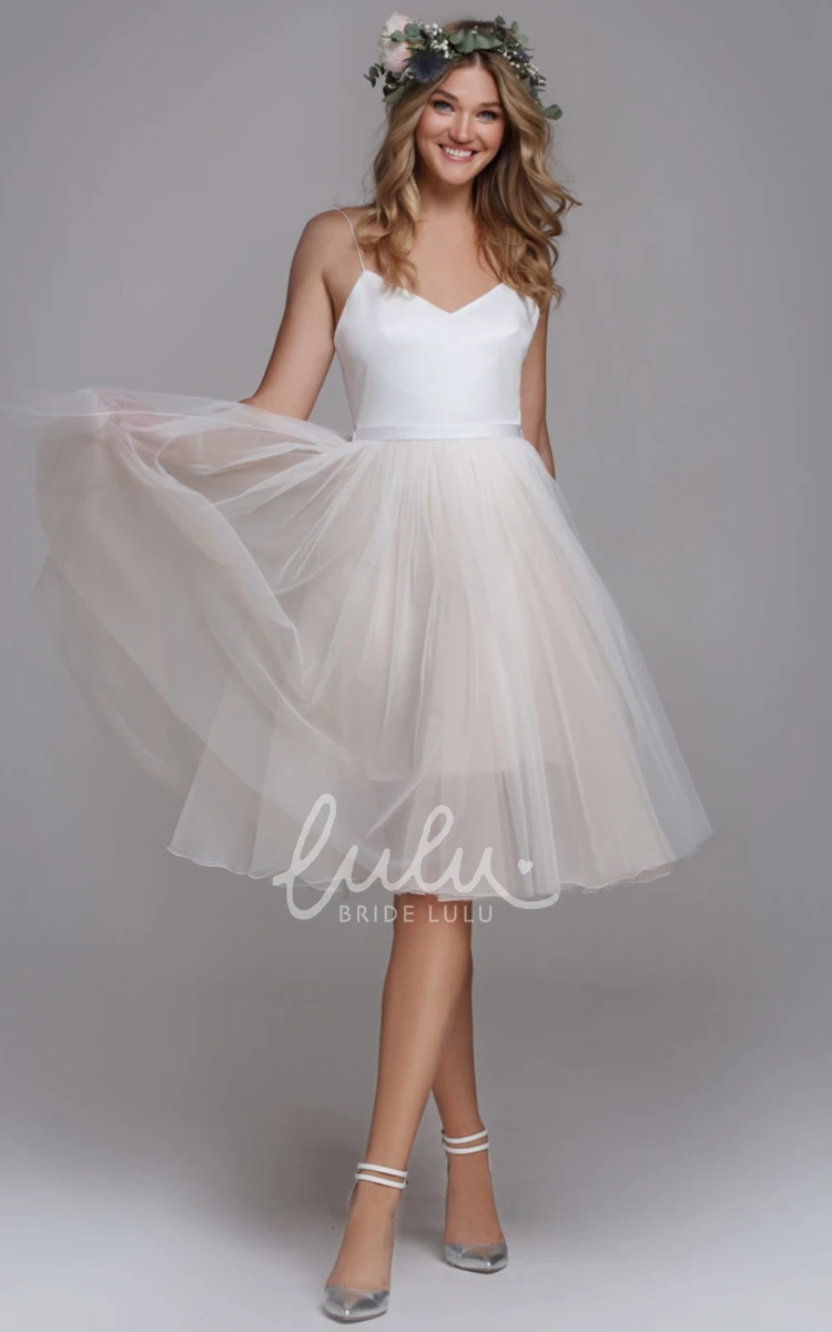 Lace and Tulle A Line Wedding Dress with Removable Bodice Casual and Versatile
