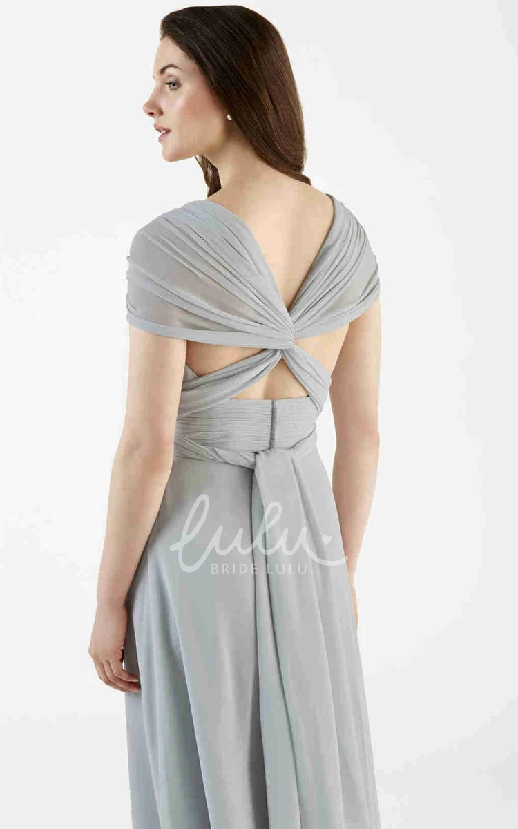 Floor-Length Chiffon Bridesmaid Dress with One-Shoulder and Ruched Detailing