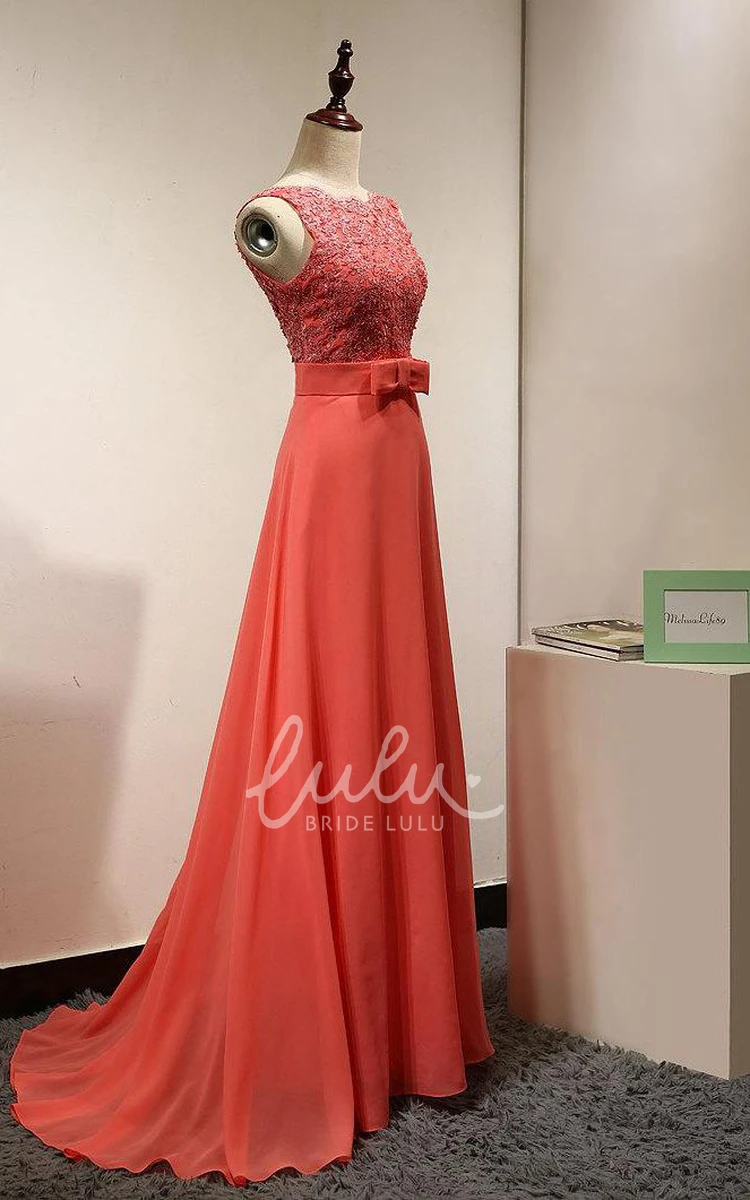 Coral Lace Applique Maxi Dress for Casual Occasions