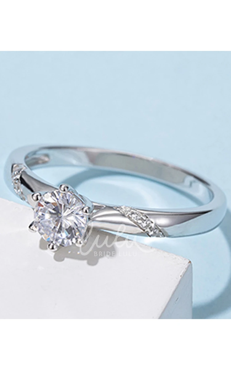 0.5 CT Moissanite 925 Silver Engagement Wedding Rings