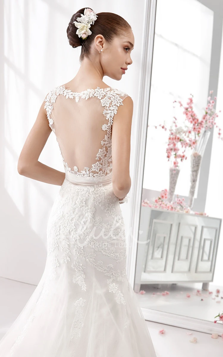 Lace Mermaid Wedding Dress with Sweetheart Neckline and Crisscross Waist