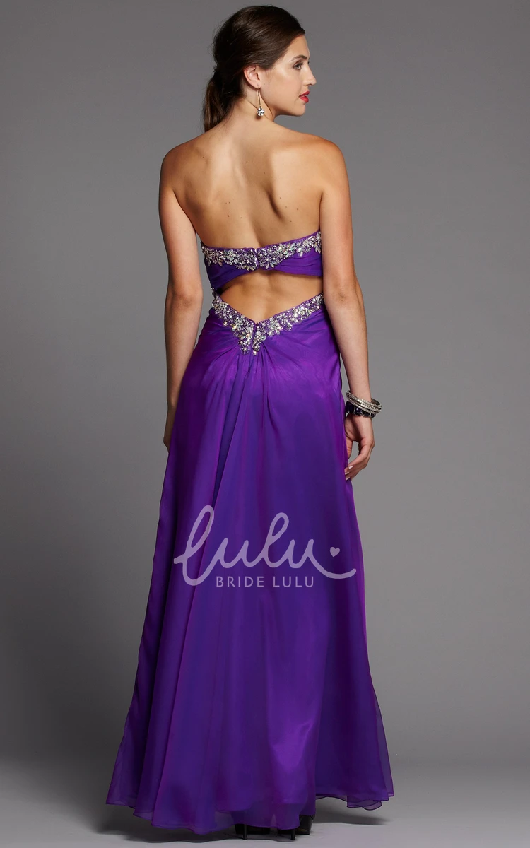 Beaded Sweetheart A-Line Formal Dress with Criss Cross Back