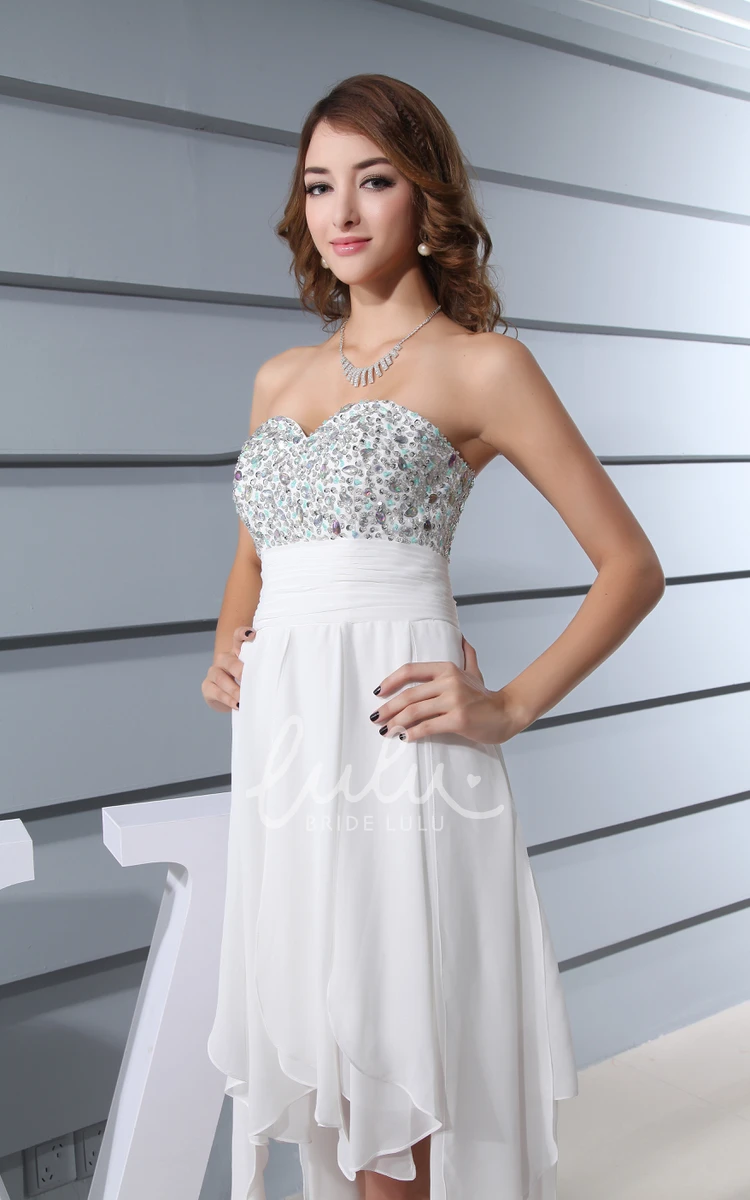 Beaded High-Low Prom Dress with Sweetheart Neckline Prom Dress 2024 Women