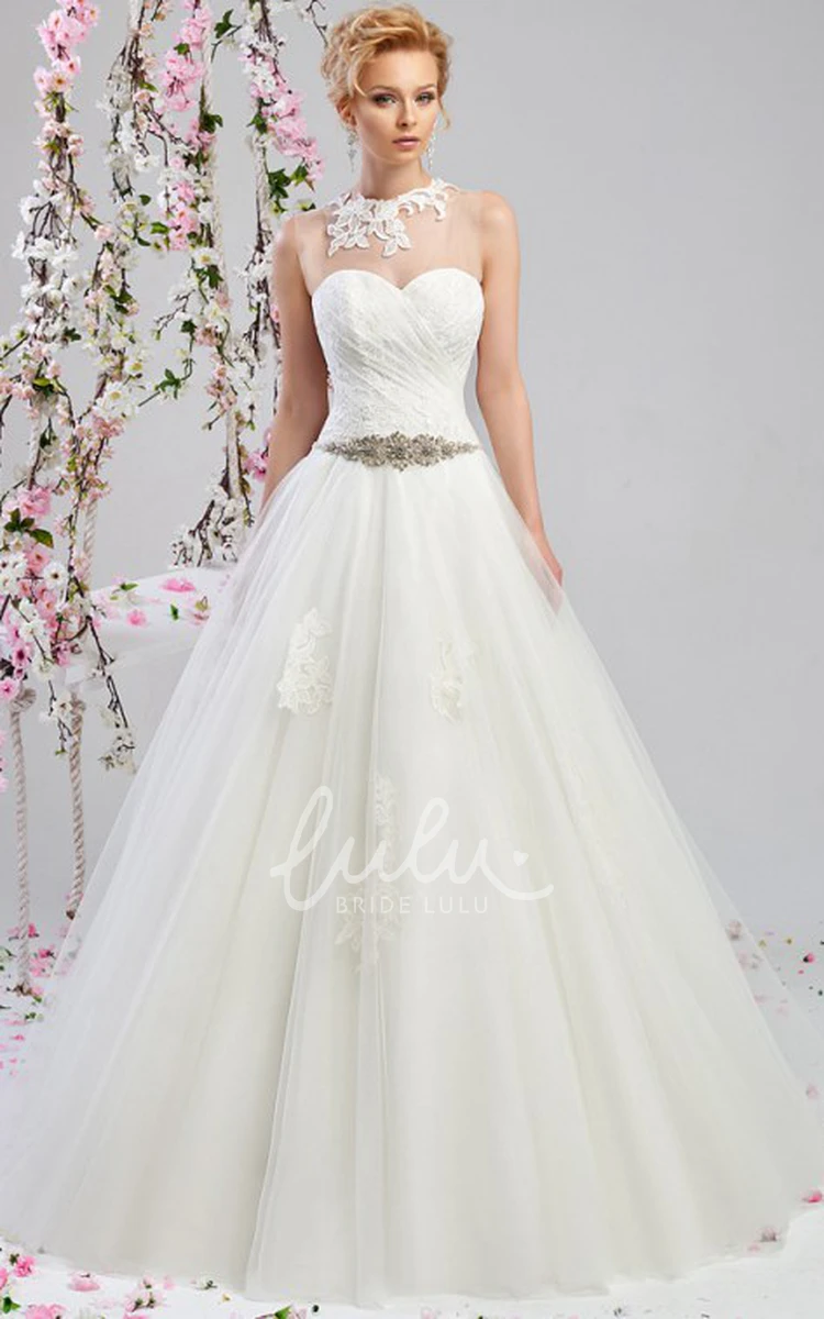 Tulle Wedding Dress Ball Gown Floor-Length Sleeveless