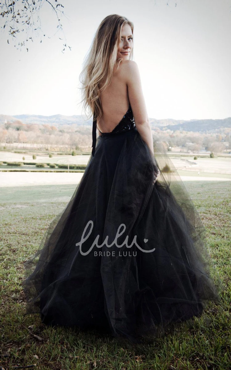 Halter Tulle Dress with Sequins Ideal for Prom or Formal Events