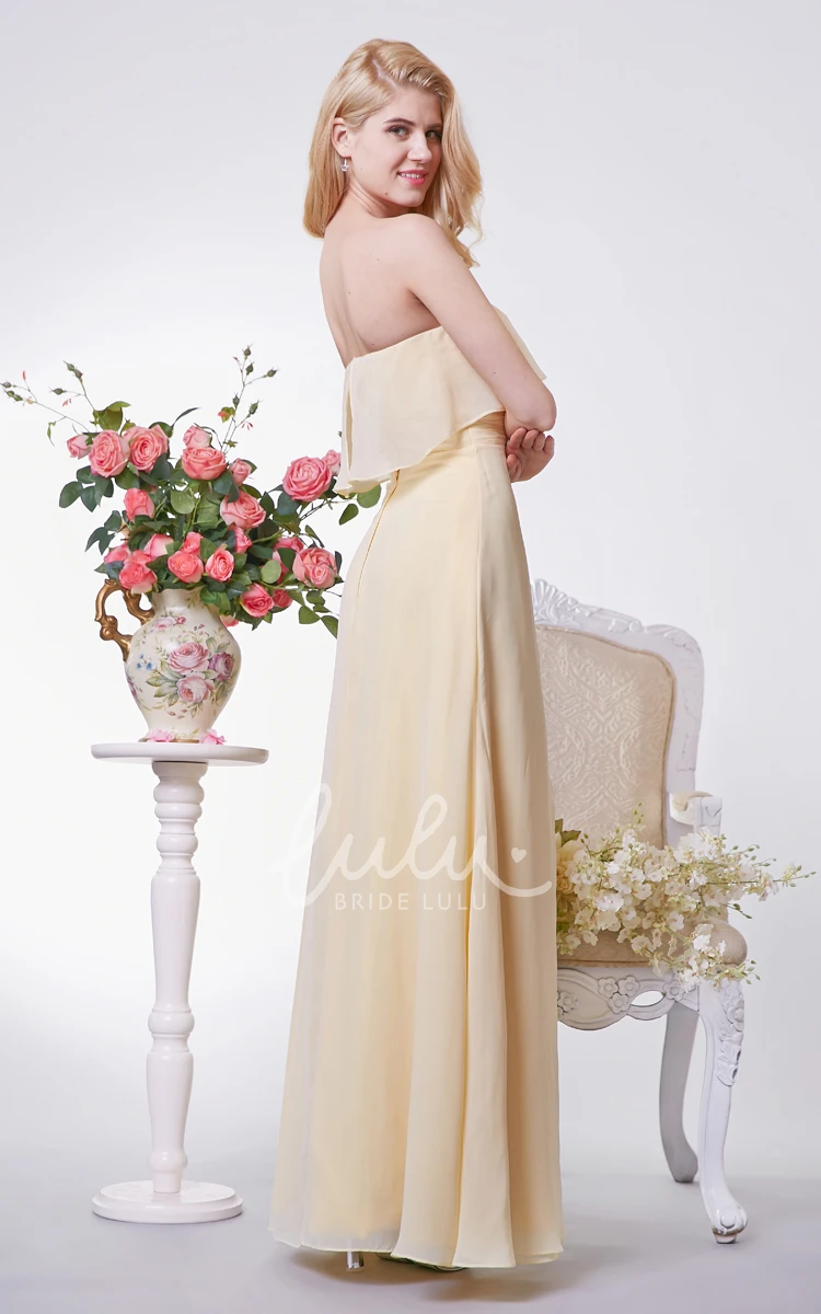 Backless A-line Chiffon Prom Dress with Tiers and Elegant Design