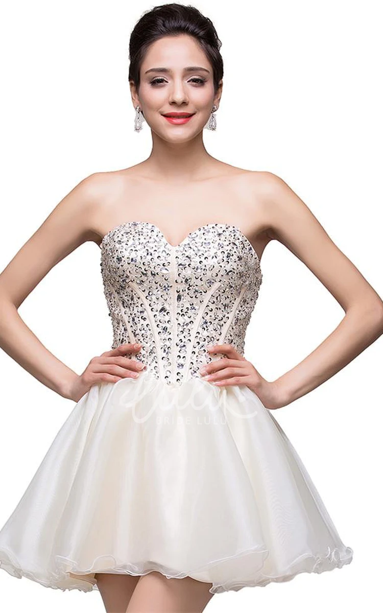 Sweetheart Crystal Prom Dress with Tulle Skirt