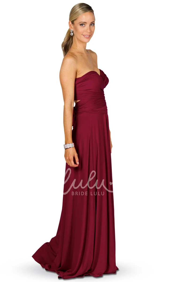 Halter Sleeveless Chiffon Bridesmaid Dress with Ruching Modern Convertible Style