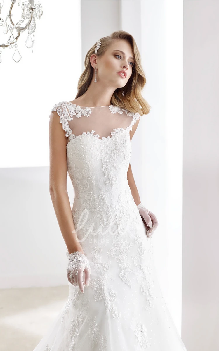 A-line Ruched Wedding Dress with Beaded Belt and Pleated Bodice Elegant Beaded A-line Wedding Dress