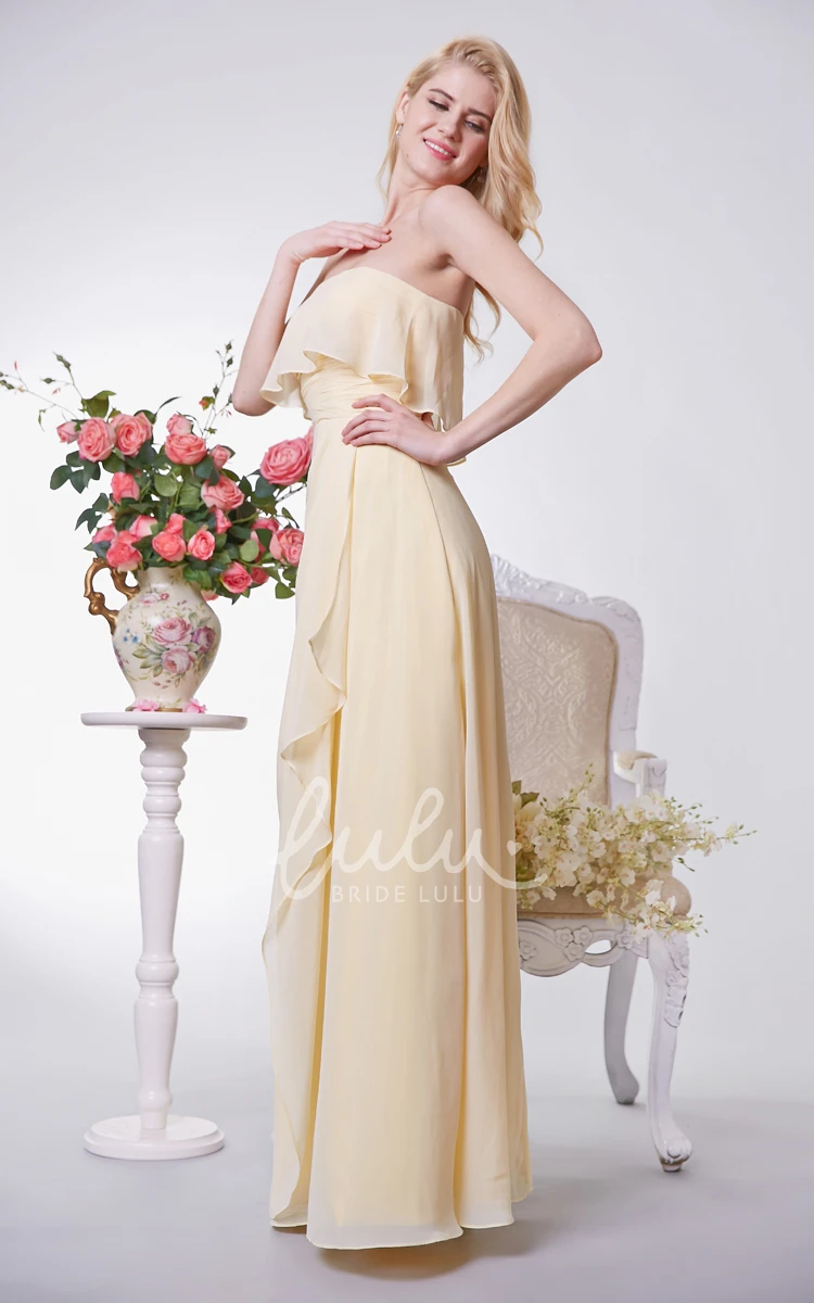 Backless A-line Chiffon Prom Dress with Tiers and Elegant Design