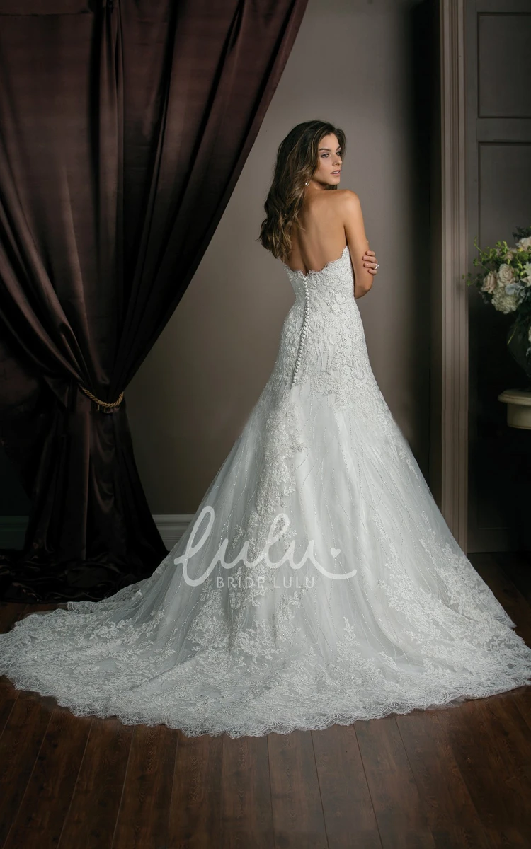 Pleated Mermaid Wedding Dress with Sweetheart Neckline and Appliques