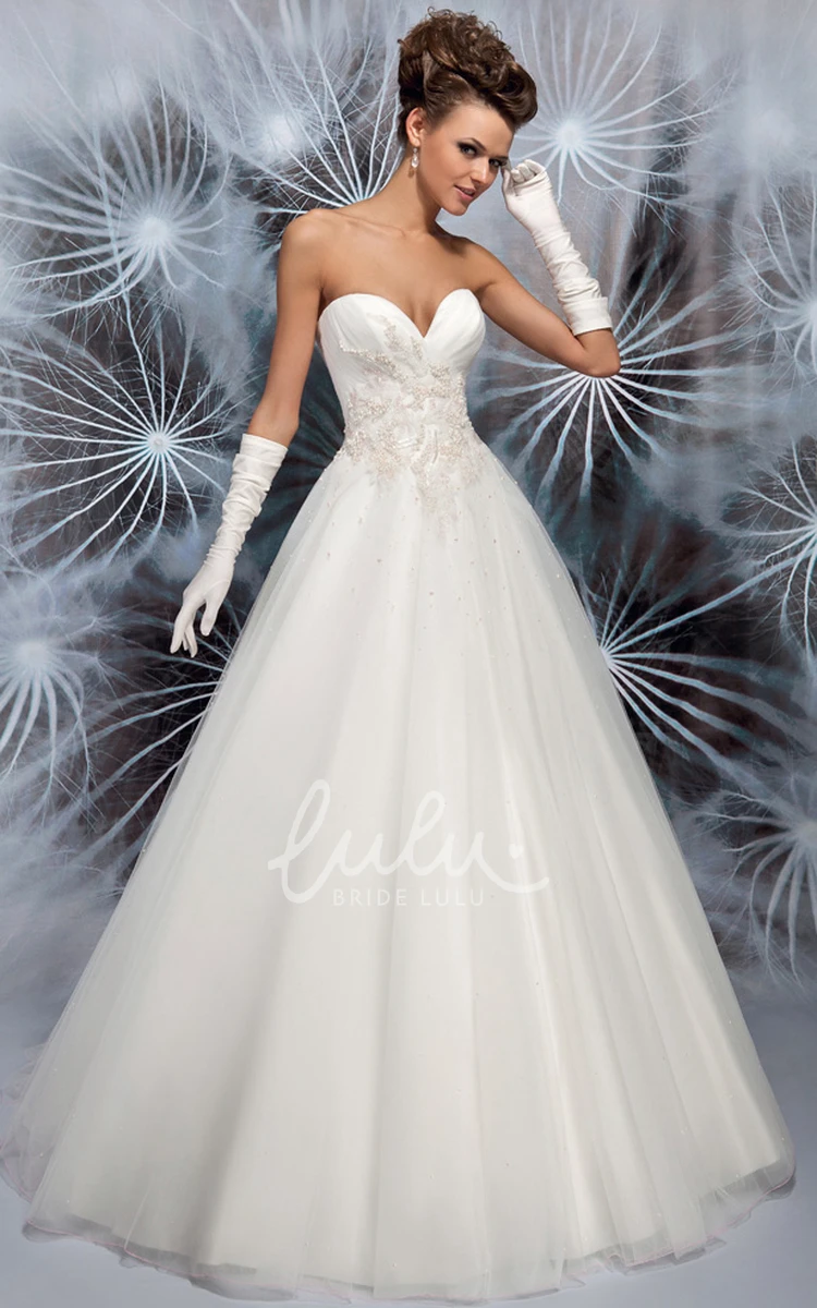 Sweetheart Tulle Ball Gown Wedding Dress with Corset Back Classy Bridal Gown