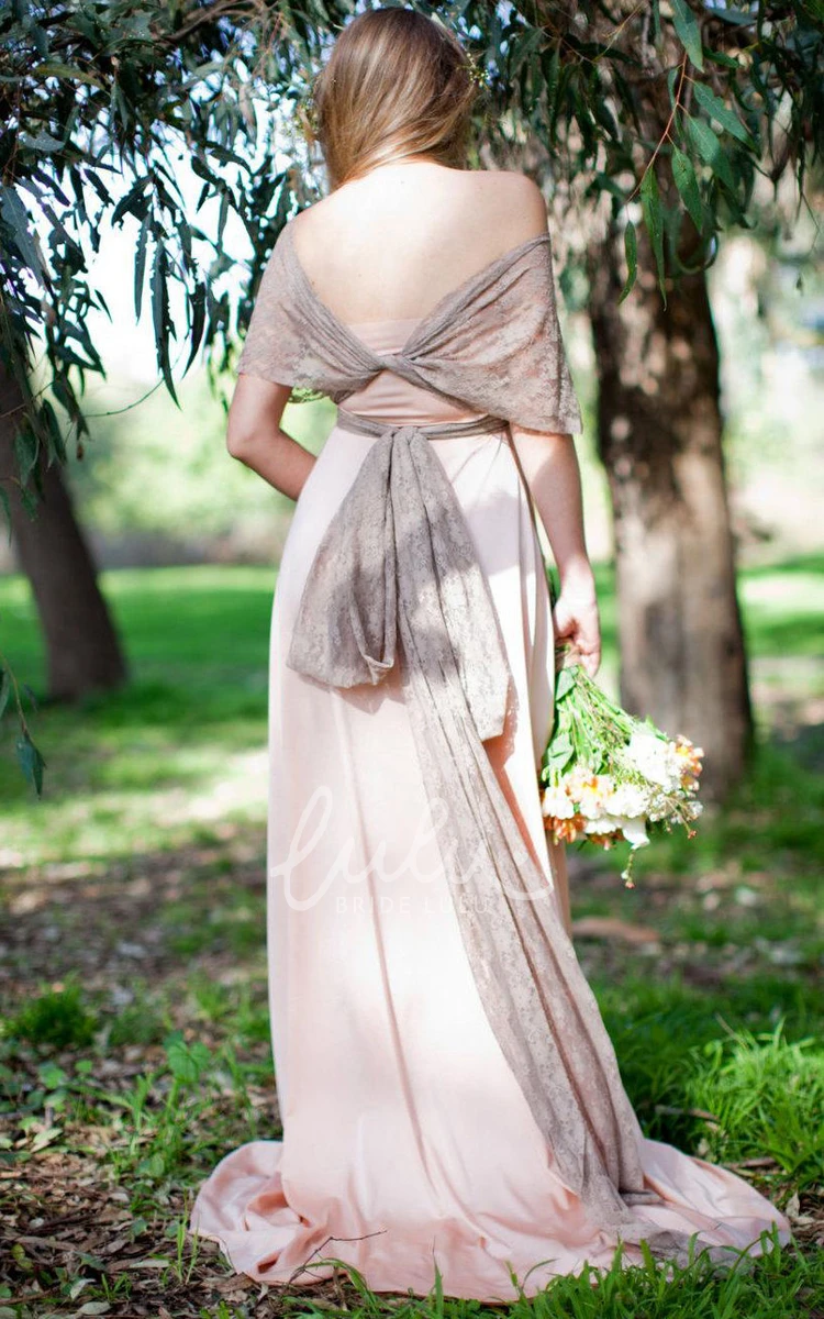 Mocha Lace High-Low Bridesmaid Dress with Unique Hemline