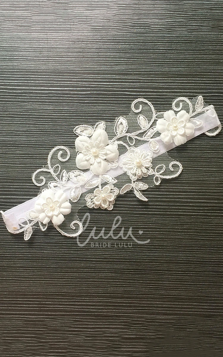 Sexy Lace Applique Bridal Garter Belt Elastic & Alluring