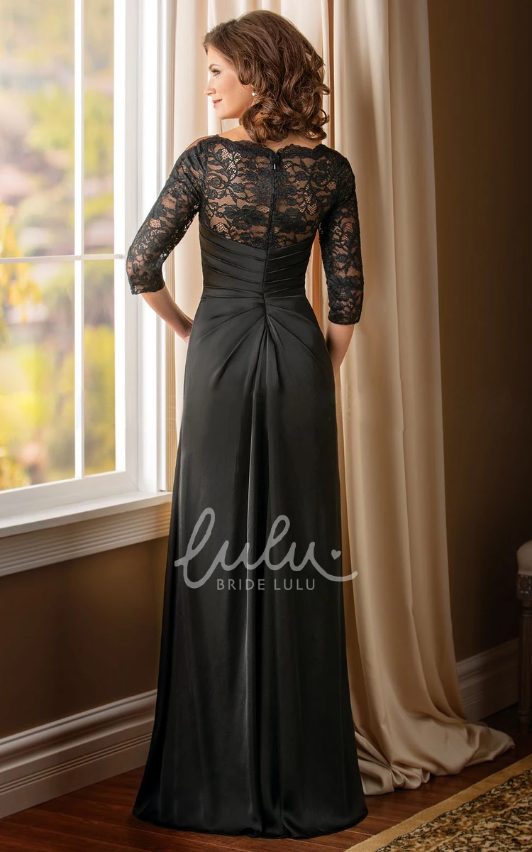 A-Line MOB Dress with Illusion Lace and Beadings 2024 Mother of the Bride Dress