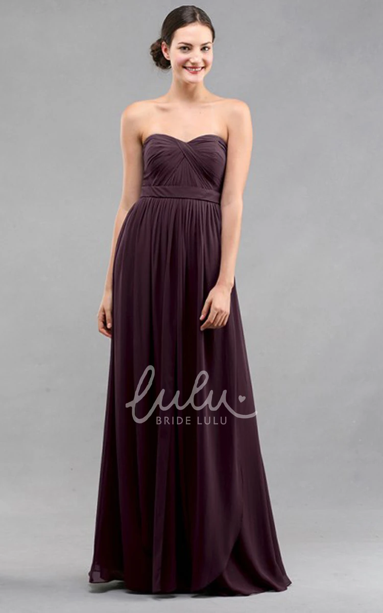 Sweetheart Empire Chiffon Bridesmaid Dress with Criss-Cross Classy Bridesmaid Dress