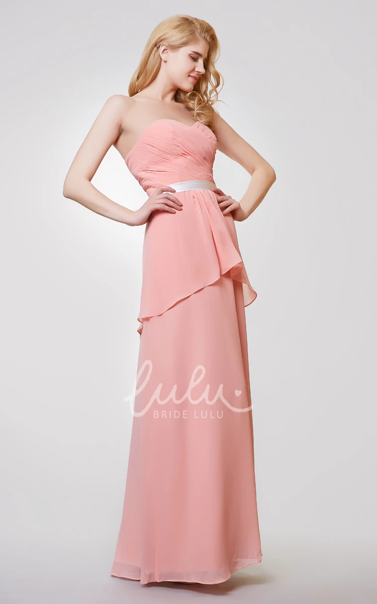 Backless Sweetheart A-line Chiffon Dress with Ruching Unique Prom Dress