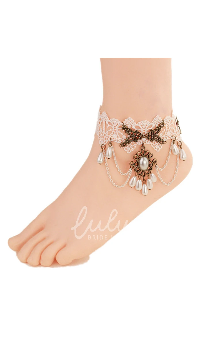 Retro Lace Sweet Anklet Wedding Dress for Women