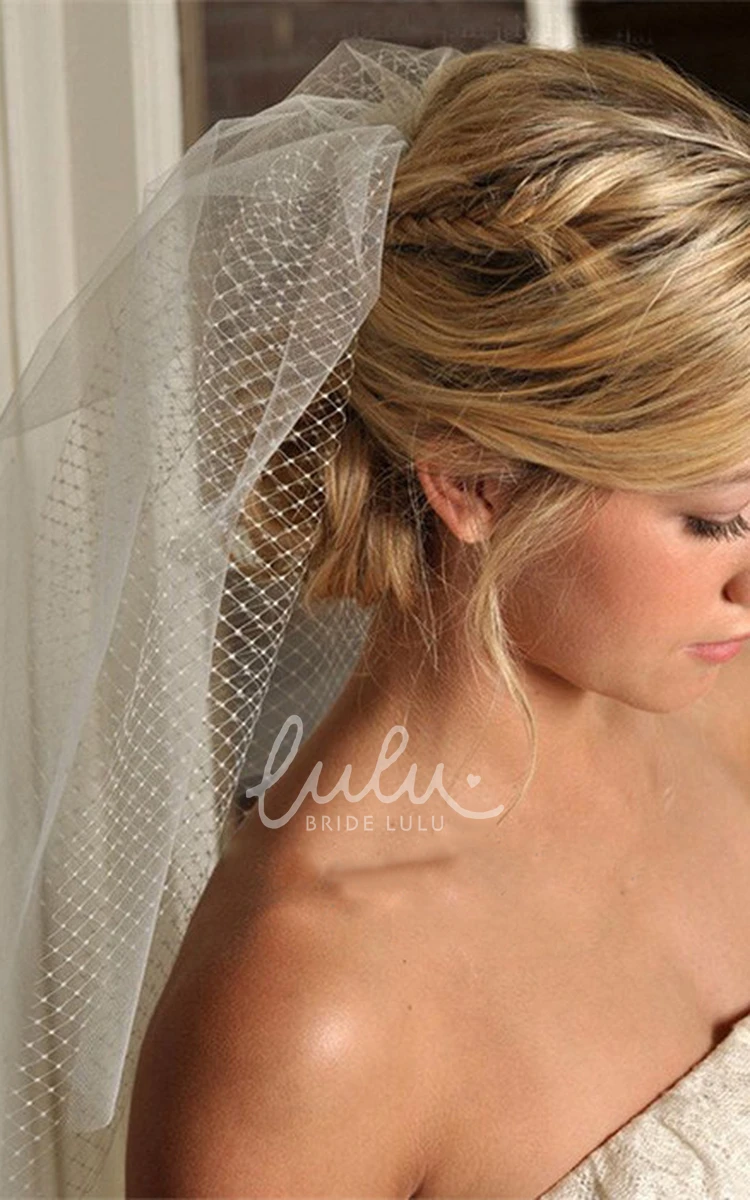 Retro Mesh Bridal Veil with Double Layers