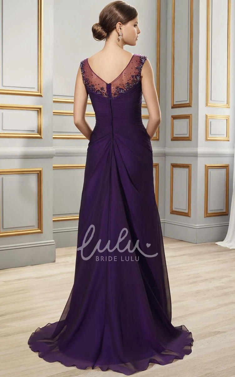 Criss-Cross Chiffon Cap Sleeve Bridesmaid Dress