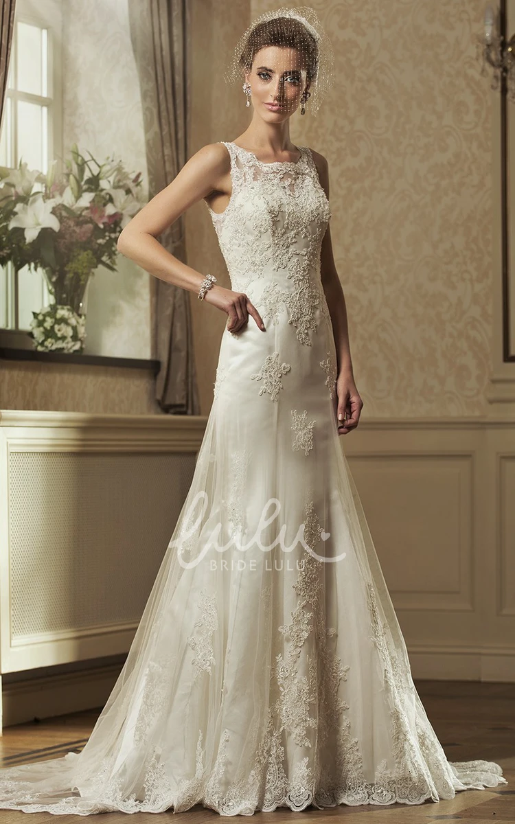 Square-Neck Lace A-Line Wedding Dress Timeless and Romantic